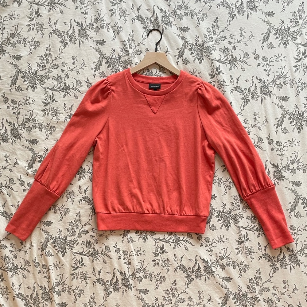 Who What Wear Coral Edwardian Sweatshirt